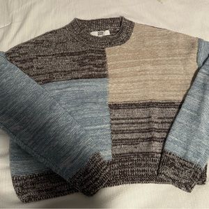 Color block knit sweater